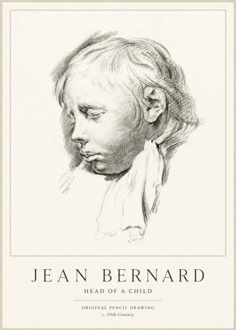 Jean Bernard Head of a Child No1 - Plakat