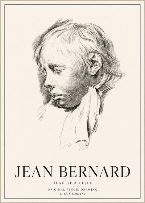 Jean Bernard Head of a Child No5 - Plakat