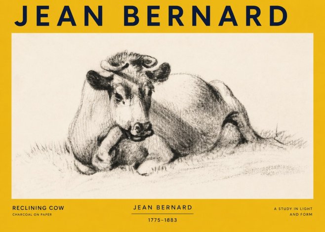 Jean Bernard Reclining Cow I No3 - Plakat