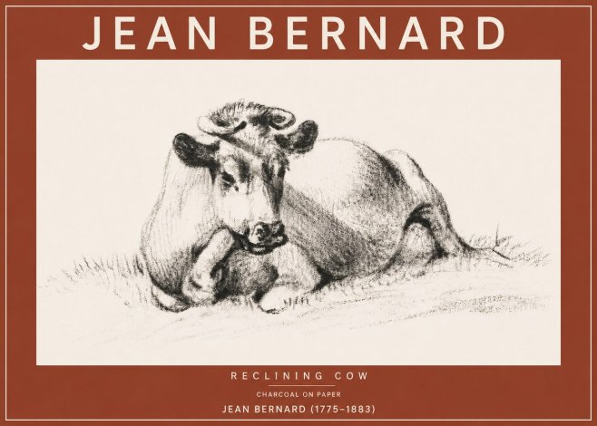 Jean Bernard Reclining Cow I No4 - Plakat