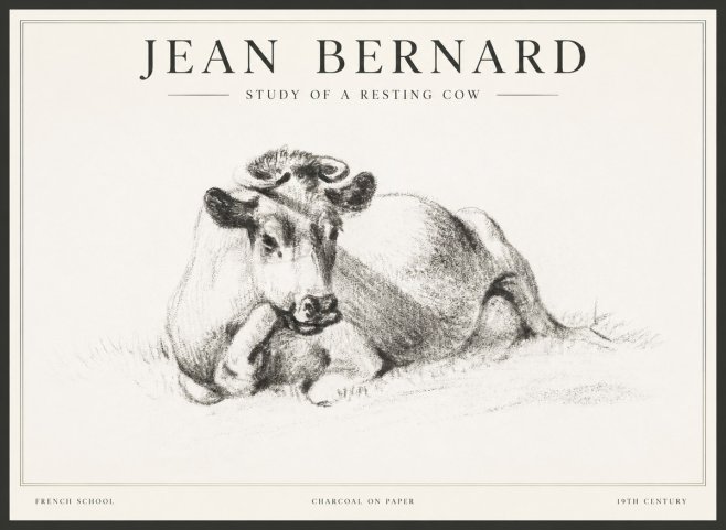 Jean Bernard Reclining Cow I No5 - Plakat