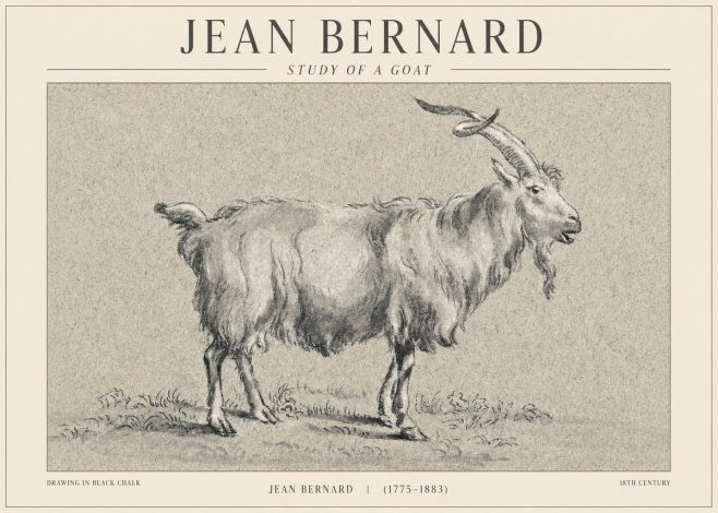 Jean Bernard Study of a Goat II No1 - Plakat