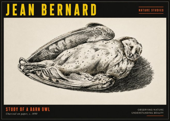 Jean Bernard Sleeping Owl No5 - Plakat