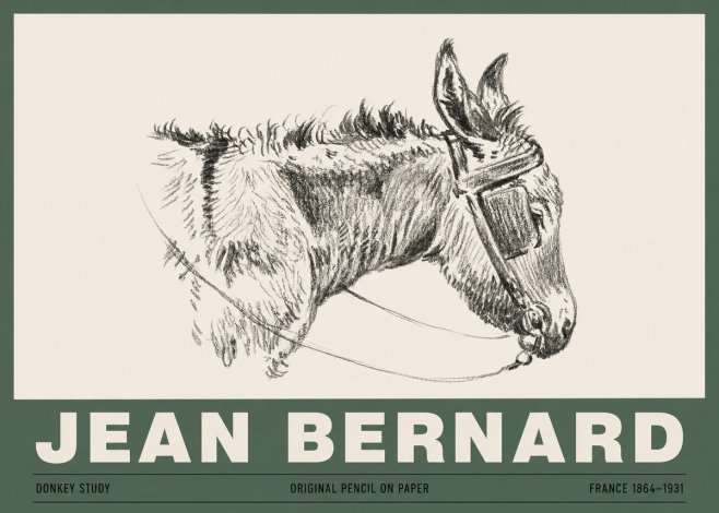 Jean Bernard Donkey Study II No3 - Plakat