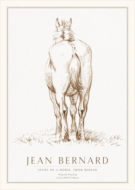 Jean Bernard Horse Study - from Behind No2 - Plakat