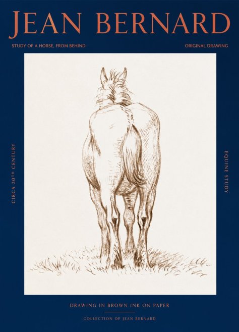 Jean Bernard Horse Study - from Behind No3 - Plakat