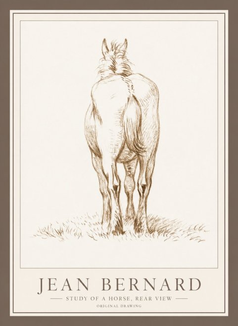 Jean Bernard Horse Study - from Behind No5 - Plakat