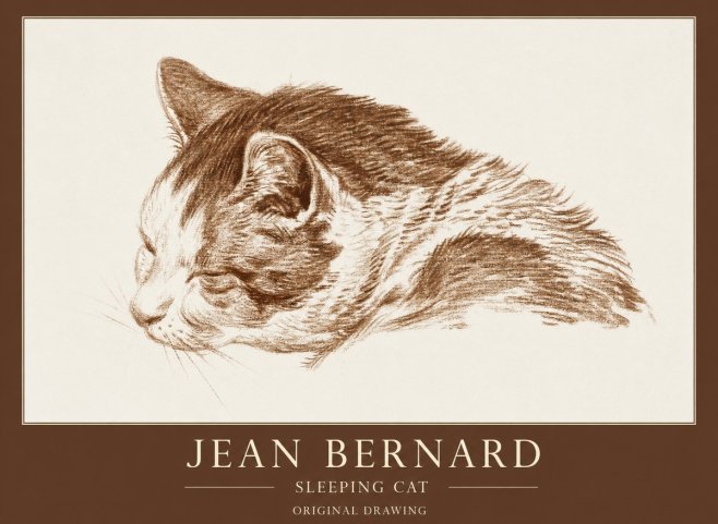 Jean Bernard Sleeping Cat II No1 - Plakat