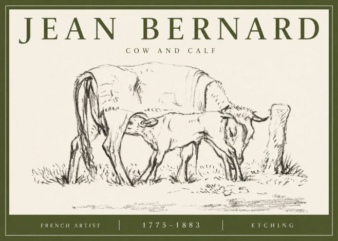 Jean Bernard Cow and Calf I No3 - Plakat