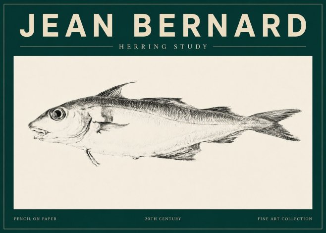 Jean Bernard Herring Study No4 - Plakat
