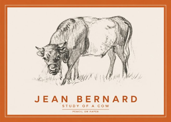 Jean Bernard Study of a Cow II No2 - Plakat
