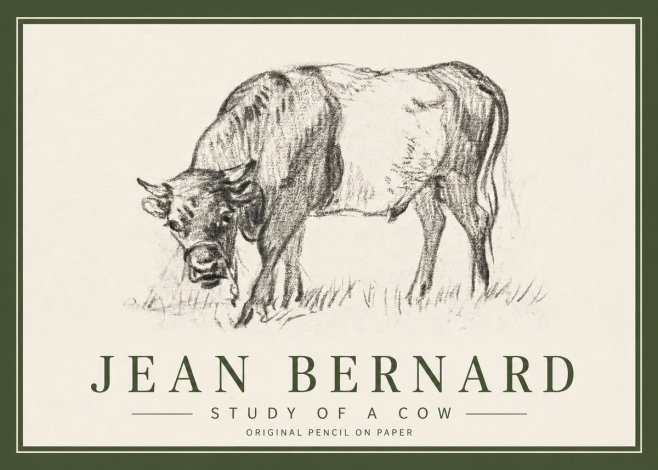 Jean Bernard Study of a Cow II No3 - Plakat