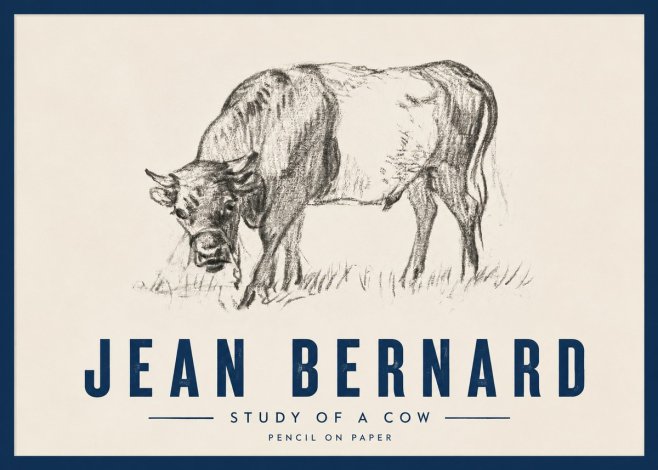 Jean Bernard Study of a Cow II No4 - Plakat