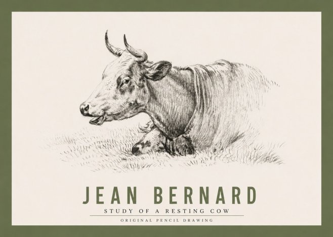 Jean Bernard Study of a Resting Cow IV No2 - Plakat