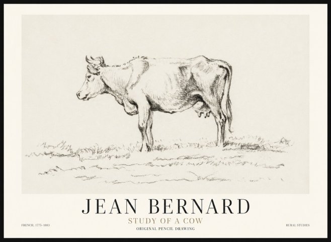 Jean Bernard Study of a Cow III No1 - Plakat
