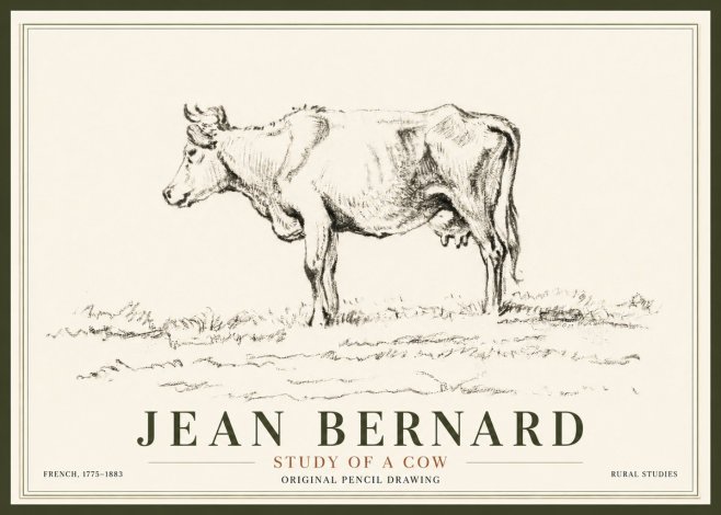 Jean Bernard Study of a Cow III No5 - Plakat