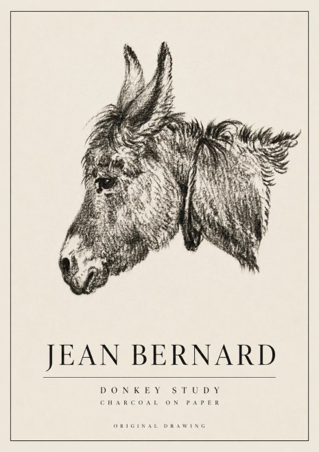 Jean Bernard Donkey Study III No3 - Plakat