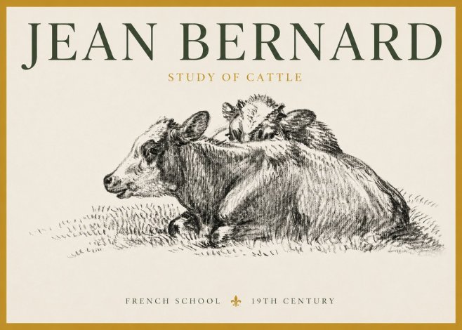 Jean Bernard Study of Cows No4 - Plakat