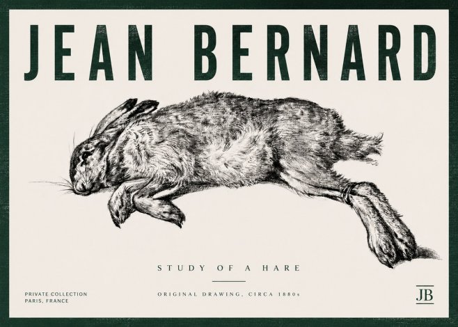 Jean Bernard Study of a Rabbit No6 - Plakat