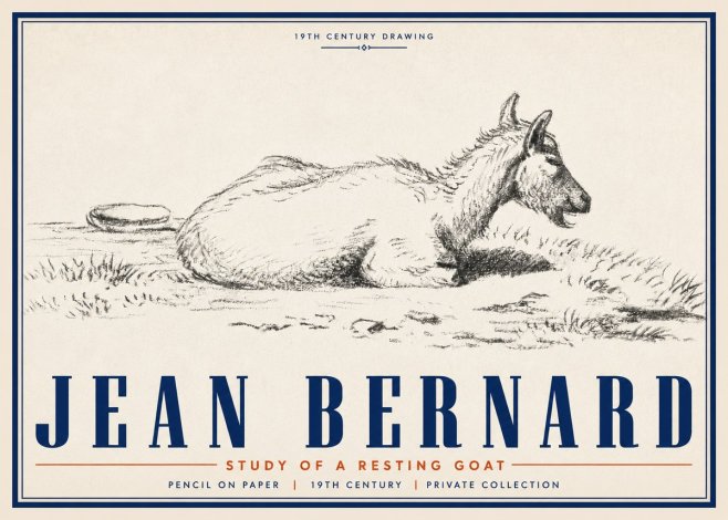 Jean Bernard Study of a Resting Goat No5 - Plakat