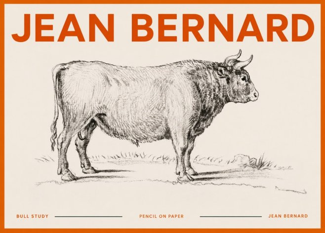 Jean Bernard Study of a Bull I No5 - Plakat