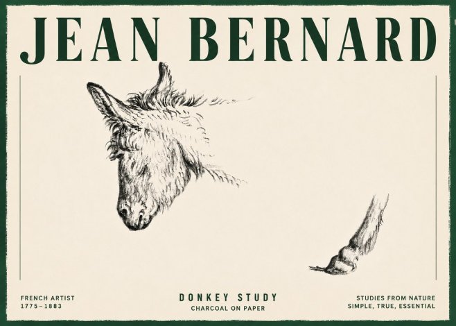 Jean Bernard Study of a Donkey II No6 - Plakat
