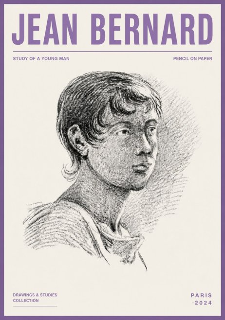 Jean Bernard Study of a Young Boy No6 - Plakat