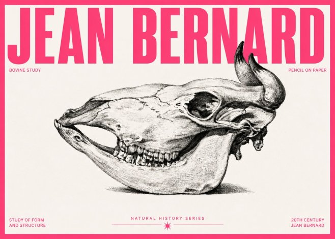 Jean Bernard Bovine Skull Study No5 - Plakat