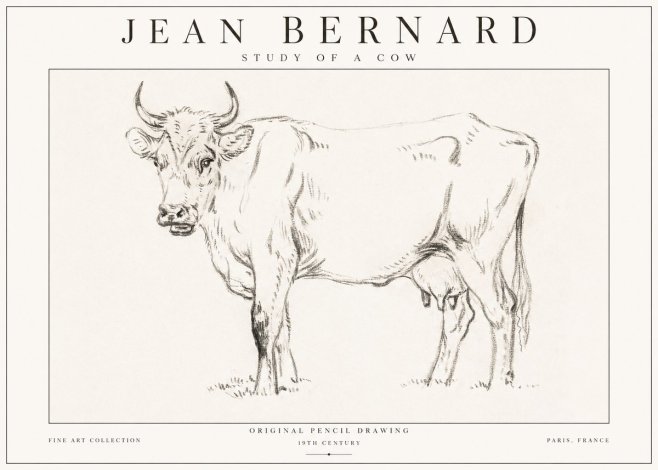 Jean Bernard Study of a Cow VI No1 - Plakat