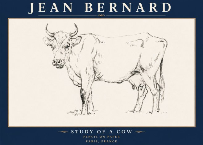 Jean Bernard Study of a Cow VI No6 - Plakat