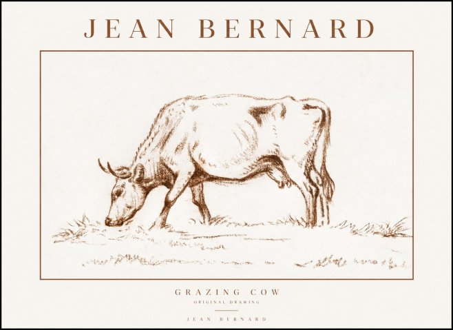 Jean Bernard Grazing Cow II No1 - Plakat