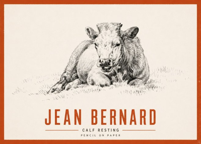 Jean Bernard Calf Resting No2 - Plakat