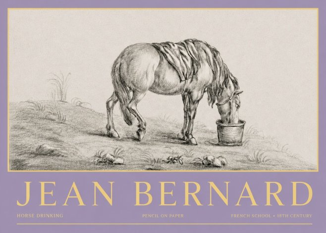 Jean Bernard Horse Drinking No3 - Plakat
