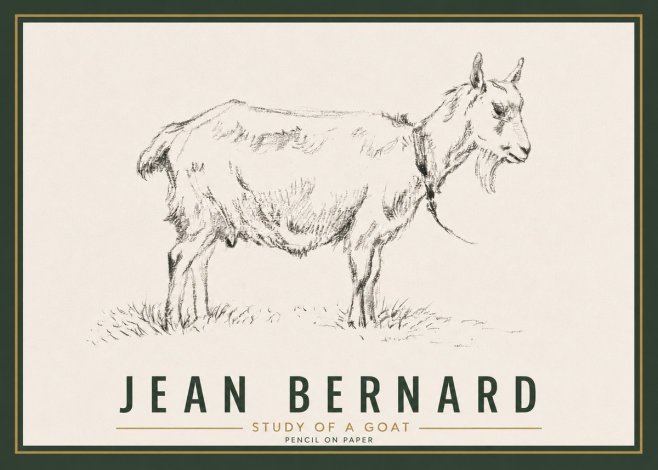 Jean Bernard Study of a Goat III No6 - Plakat