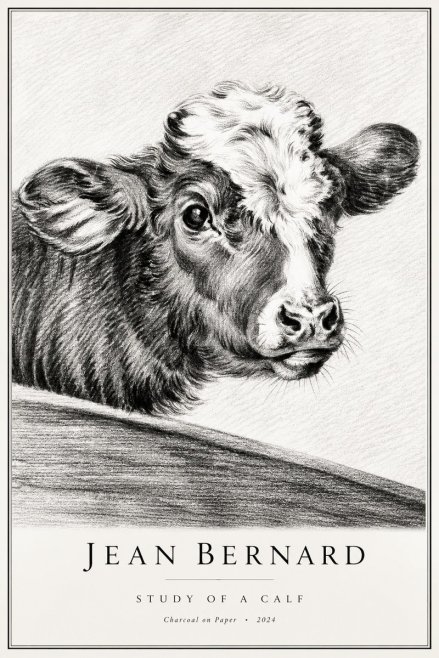 Jean Bernard Study of a Calf II No2 - Plakat