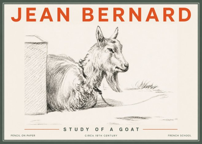 Jean Bernard Study of a Goat IV No6 - Plakat