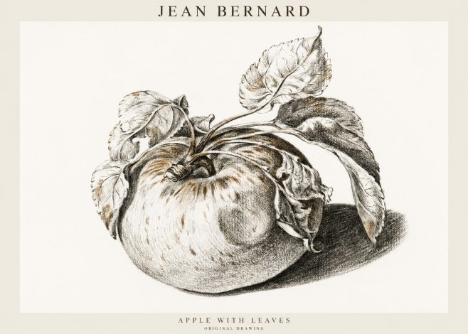 Jean Bernard Apple with Leaves No1 - Plakat