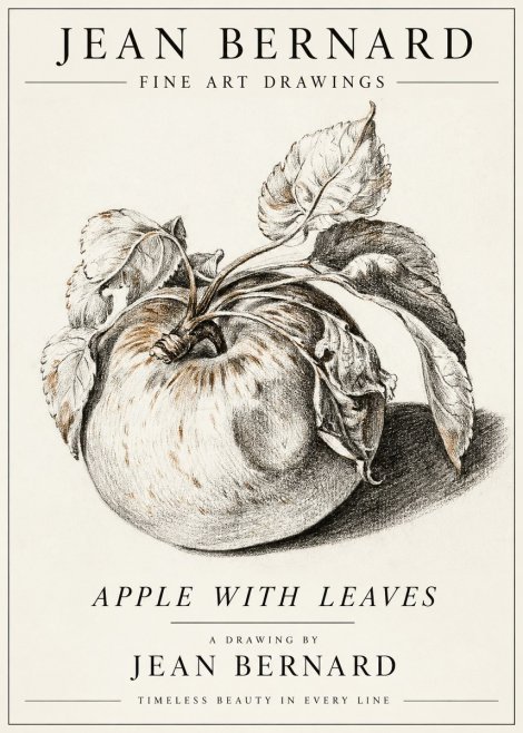 Jean Bernard Apple with Leaves No3 - Plakat