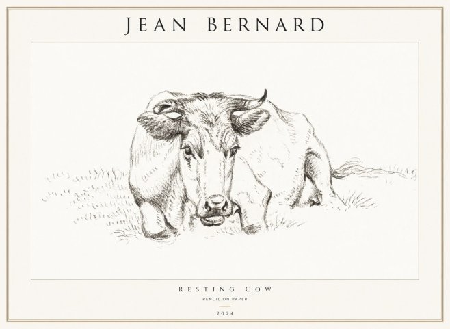 Jean Bernard Resting Cow II No1 - Plakat
