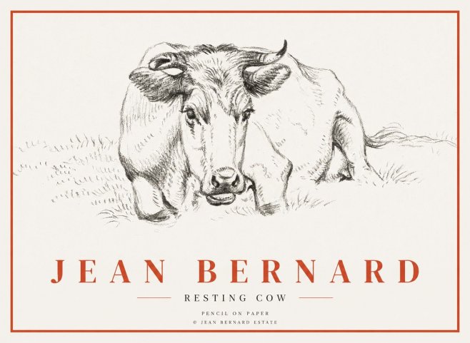 Jean Bernard Resting Cow II No3 - Plakat