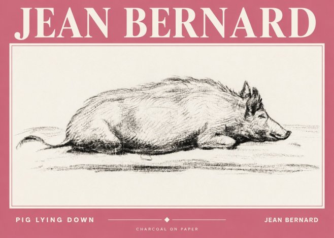Jean Bernard Resting Pig I No4 - Plakat