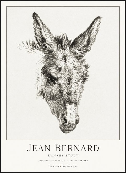 Jean Bernard Donkey Study IV No3 - Plakat