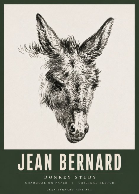 Jean Bernard Donkey Study IV No5 - Plakat