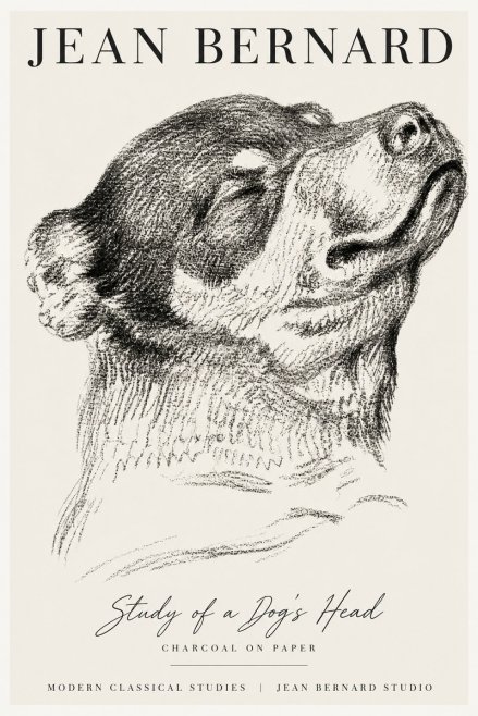 Jean Bernard Study of a Dog III No4 - Plakat