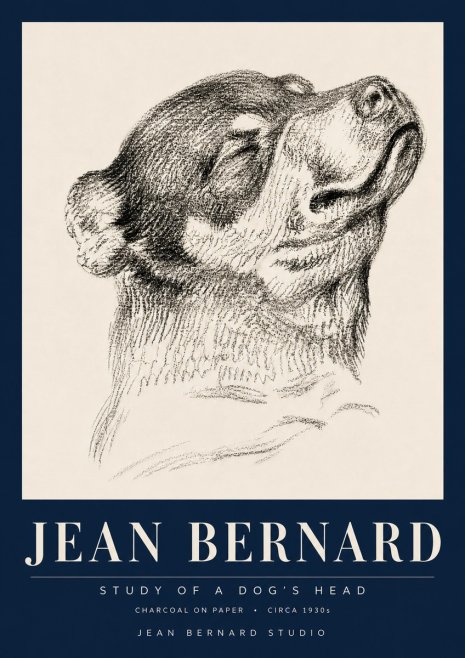 Jean Bernard Study of a Dog III No6 - Plakat