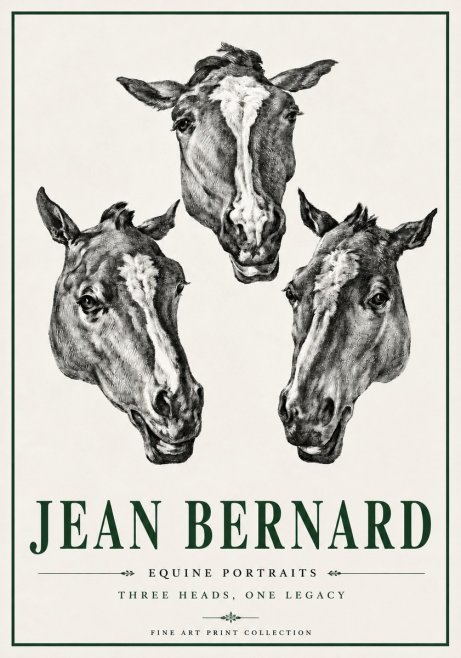 Jean Bernard Three Studies of a Horse No6 - Plakat