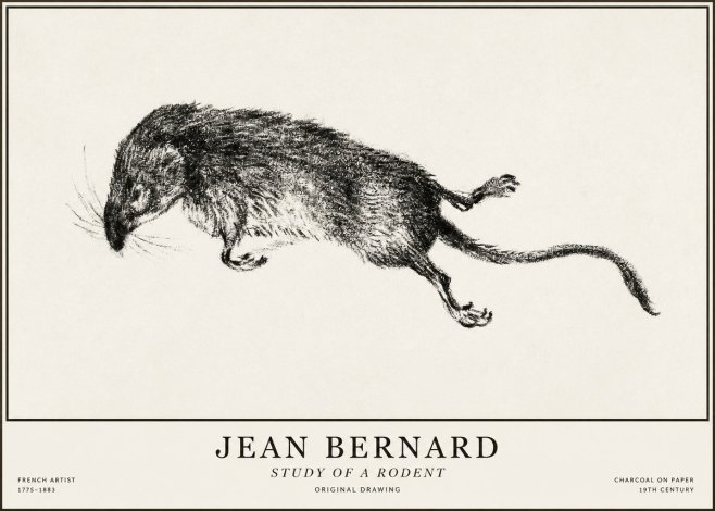 Jean Bernard Study of a Rat II No5 - Plakat