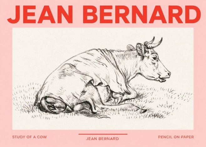 Jean Bernard Resting Cow III No3 - Plakat