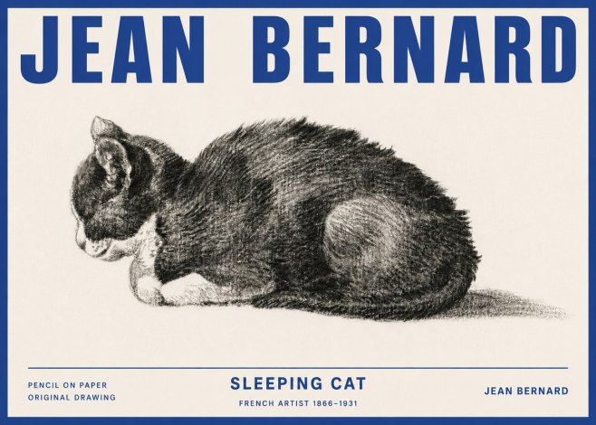 Jean Bernard Sleeping Cat VII No4 - Plakat