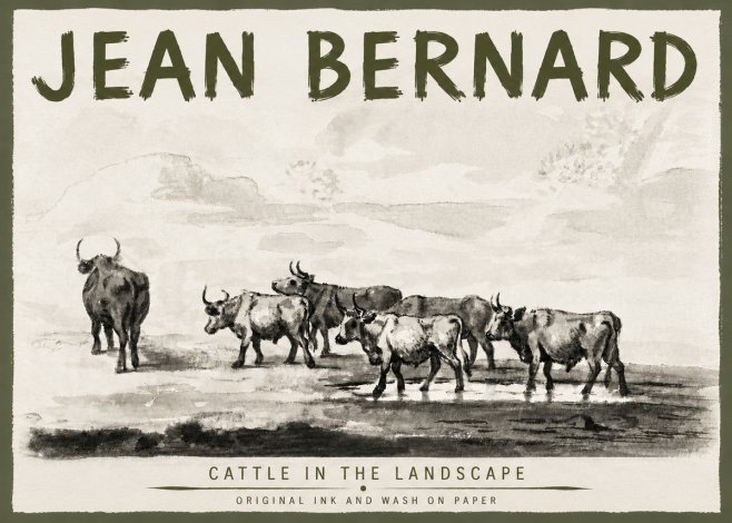 Jean Bernard Cattle in the Landscape No5 - Plakat